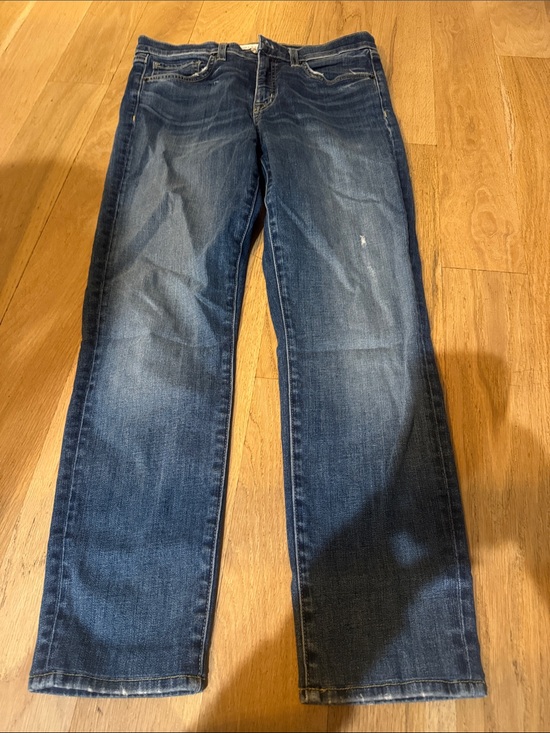 Nili Lotan Denim - Nili Lotan Distressed Dark Blue Straight-Leg Jeans Classic wash mid rise